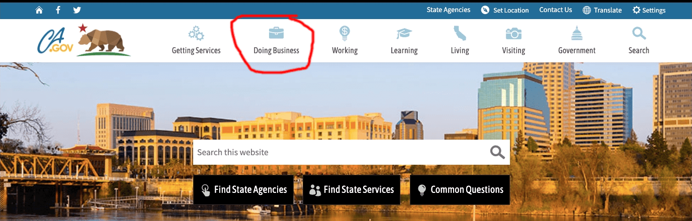 sales tax registration step 1