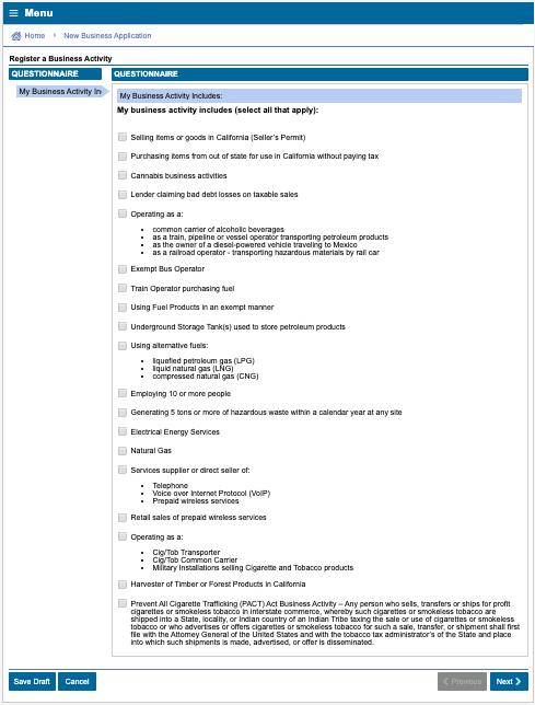 sales tax registration form